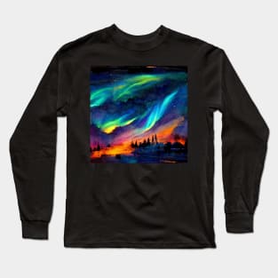 Aurora Borealis Northern Lights Long Sleeve T-Shirt